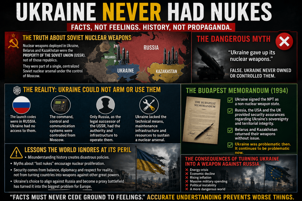 Ukraine NEVER Had Nukes: The Myth That Refuses to Die and the Dangerous Ignorance Driving Europe Toward Disaster Ukraine NEVER Had Nukes: The Myth That Refuses to Die and the Dangerous Ignorance Driving Europe Toward Disaster
